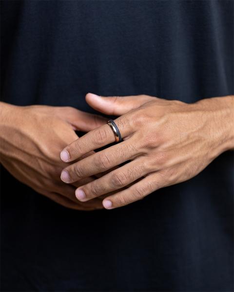 6 mm bronzebeschichteter Titan- und Carbonring - Astrum Bronze